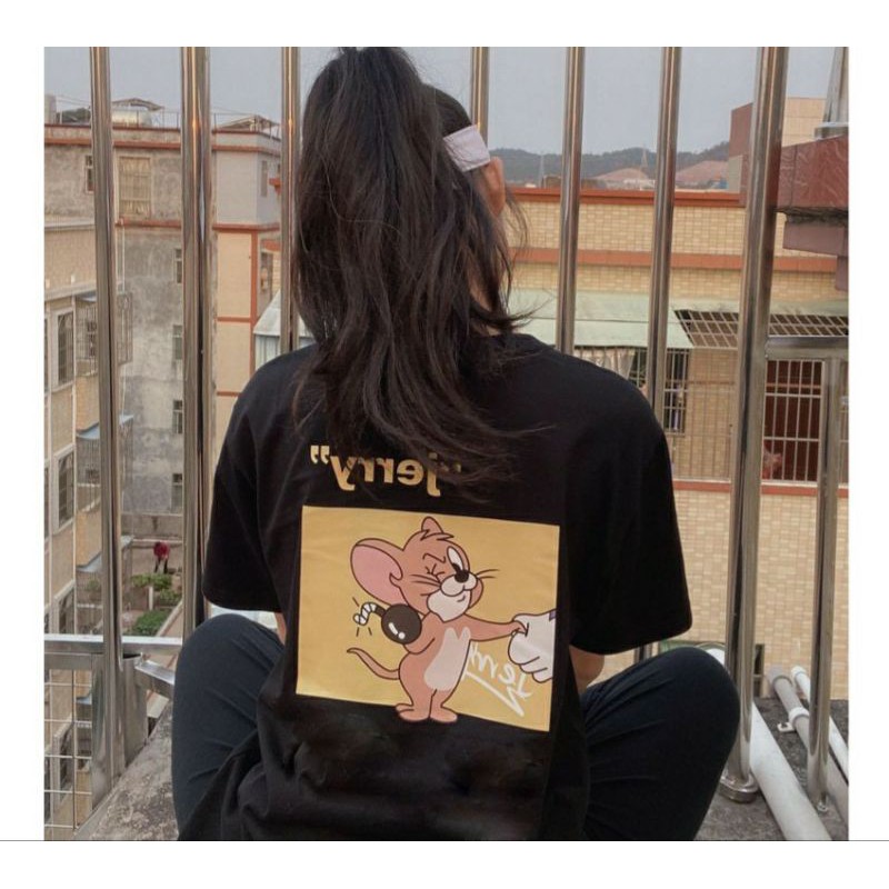 Áo thun tay lỡ Unisex Mèo chuột