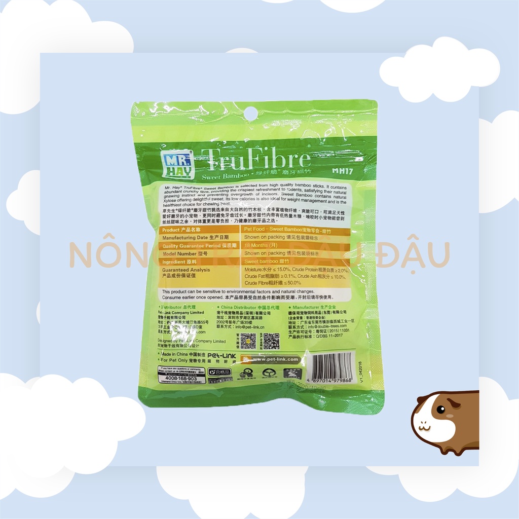 Tre Mài Răng Mr.Hay giòn ngọt cho Thỏ, Bọ Ú (Chuột Lang), Chinchilla, Hamster 100gr - MH17