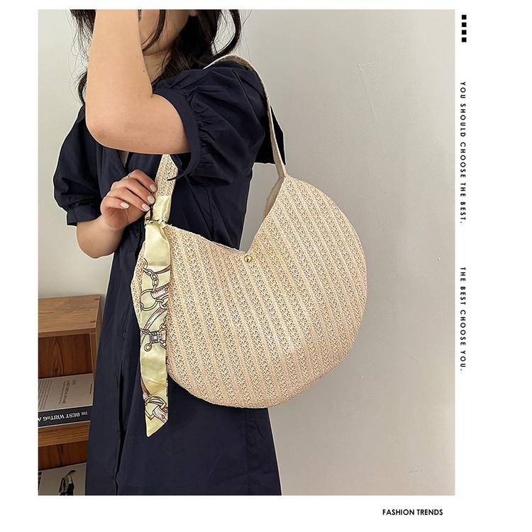 Túi Cói Đeo Vai Cỡ Lớn 2022 Thời Trang Mùa Hè Mới Cho Nữ