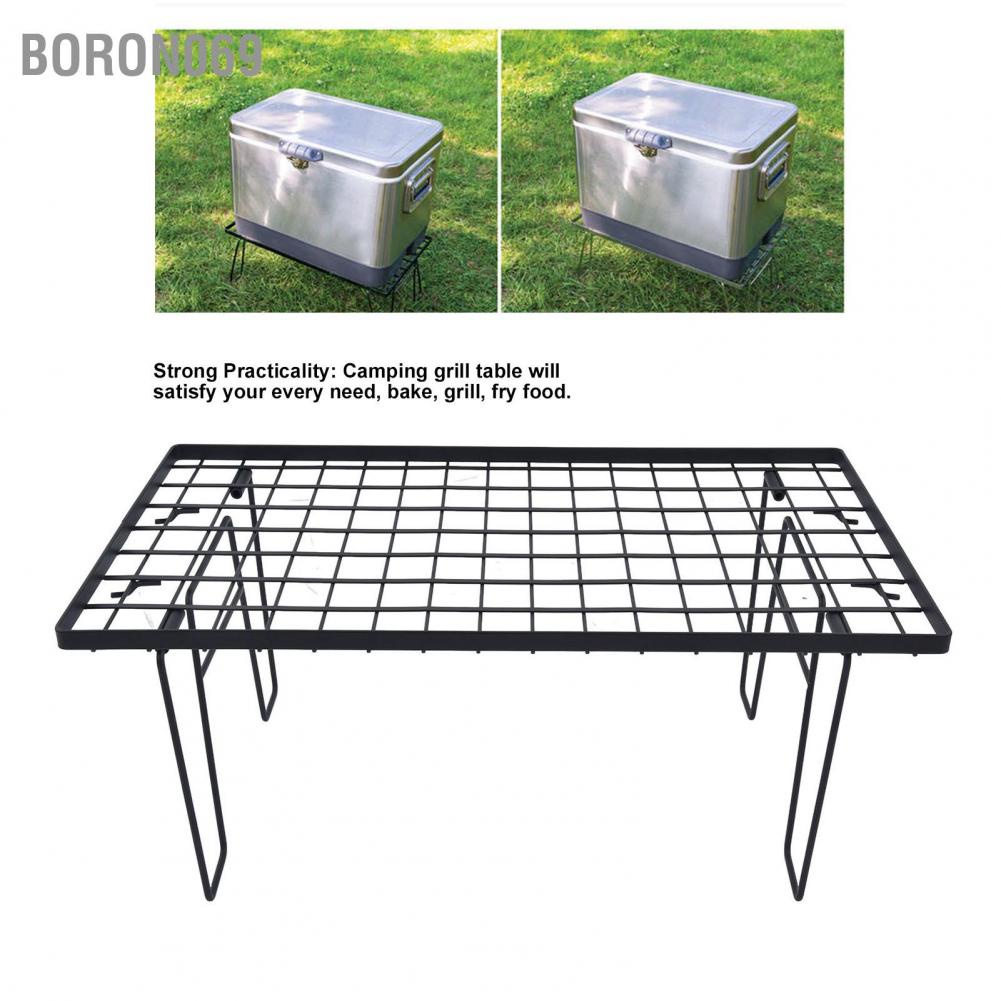 Boron069 Folding Grill Table Foldable Easy to Clean Portable for Outdoor Camping Barb