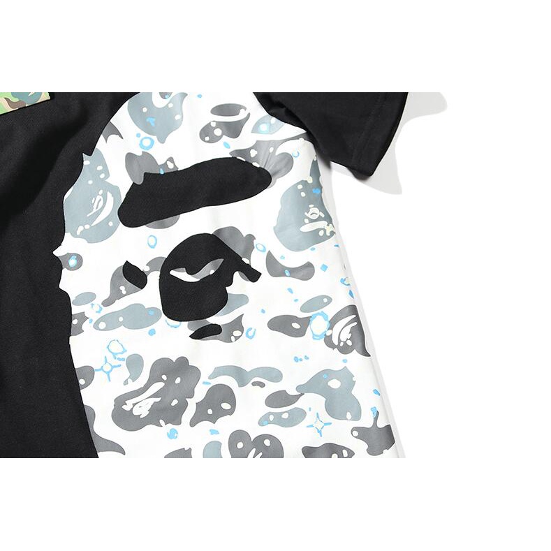 Áo thun cotton tay ngắn in hình BAPE phong cách thời trang