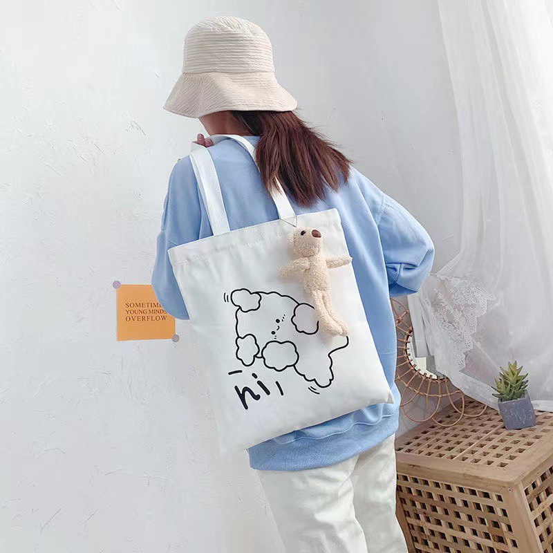 Túi Tote Có Khoá 2 Lớp In Hình Siêu Đẹp