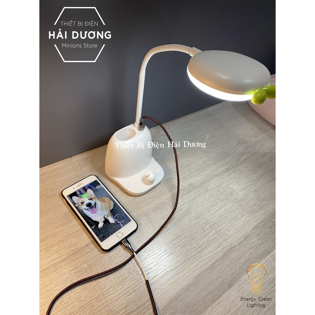 Đèn bàn LED dễ thương con mèo DB-2239 cảm ứng tắt mở 3 chế độ ánh sáng - tăng giảm ánh sáng có 2 màu trắng hồng-Có video