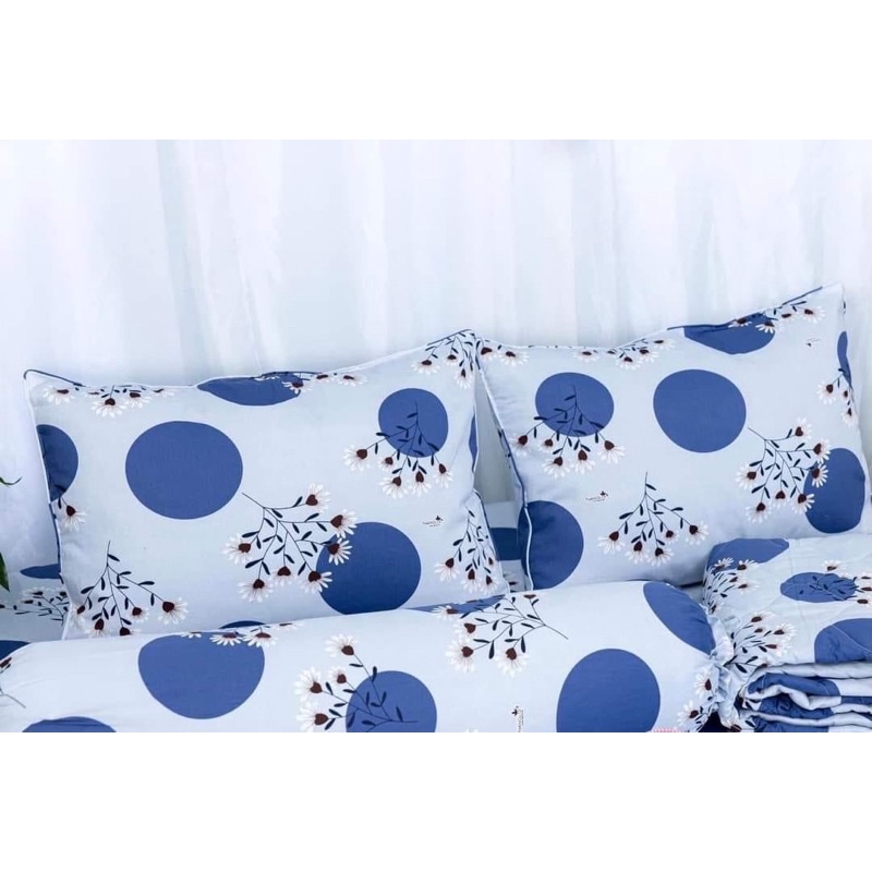 Drap Thắng Lợi, ga giường cao cấp thoáng mát chuẩn logo CTY mẫu BI XANH