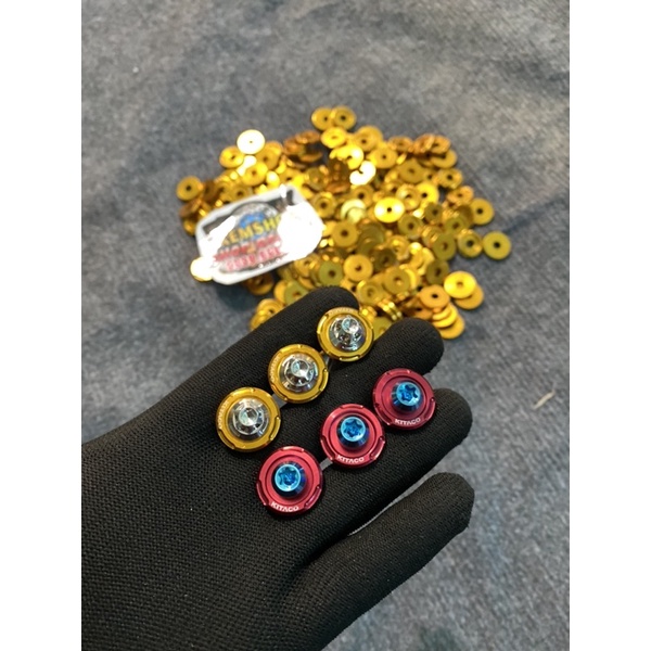 Combo 3 Ốc Titan Gr5 Kèm Long Đen Gắn Rỏ Thái