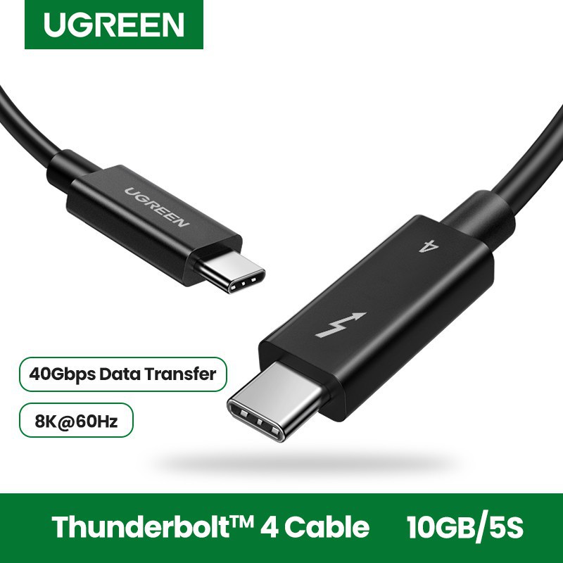 Cáp Thunderbolt 4 Ugreen 60621 30389 Chính Hãng US501,Support 8k@60hz Data 40Gbps PD100W)