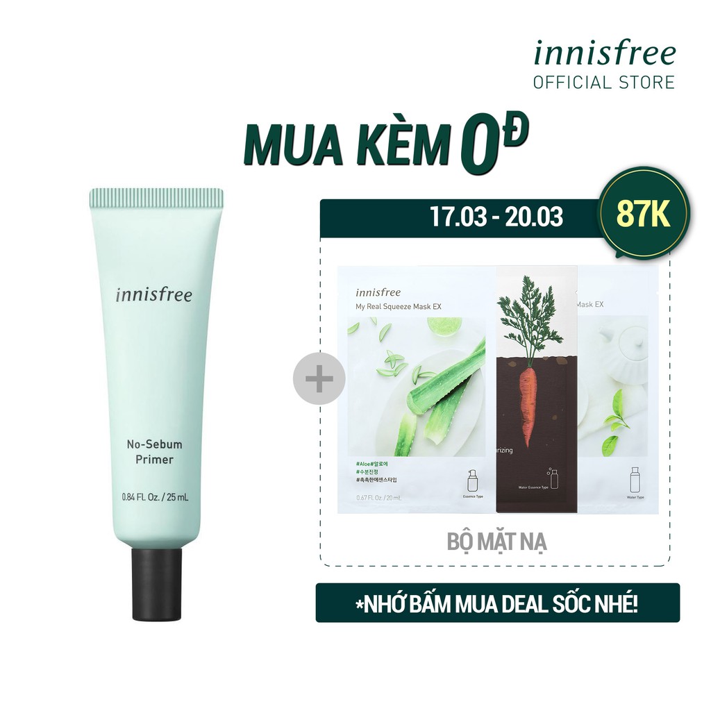 Kem lót trang điểm kiềm dầu innisfree No Sebum Primer 25ml
