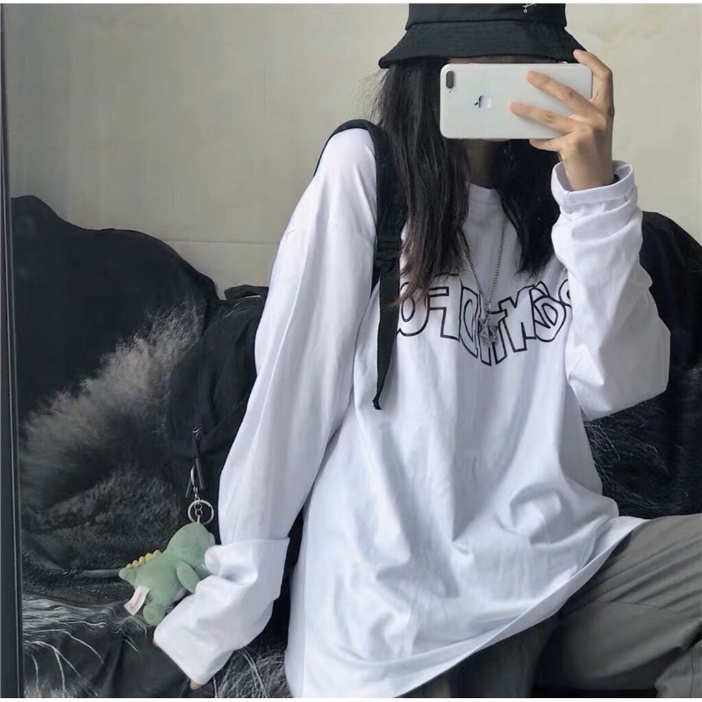 Áo Thun Dài Tay thu đông PENTIDF011 unisex nam nữ hai màu trắng đen basic tee phông form rộng