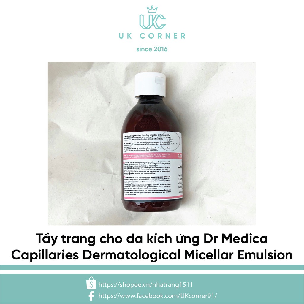 Tẩy trang cho da kích ứng Dr Medica Capillaries Dermatological Micellar Emulsion | BigBuy360 - bigbuy360.vn