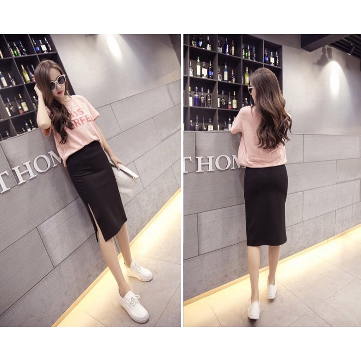 Chân váy bút chì, chân váy nữ xẻ tà chất vải thun co giãn form ôm tôn dáng CV02 | BigBuy360 - bigbuy360.vn