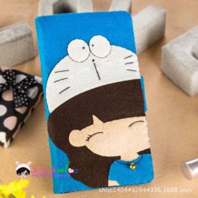 Set nguyên liệu vải dạ cắt sẵn làm ví mẫu totoro/doraemon