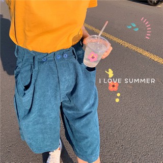 (ORDER) Quần shorts nữ ống lửng nhung tăm nhiều màu cạp cao style retro cá tính Hàn Quốc (HOT NEW 2020)