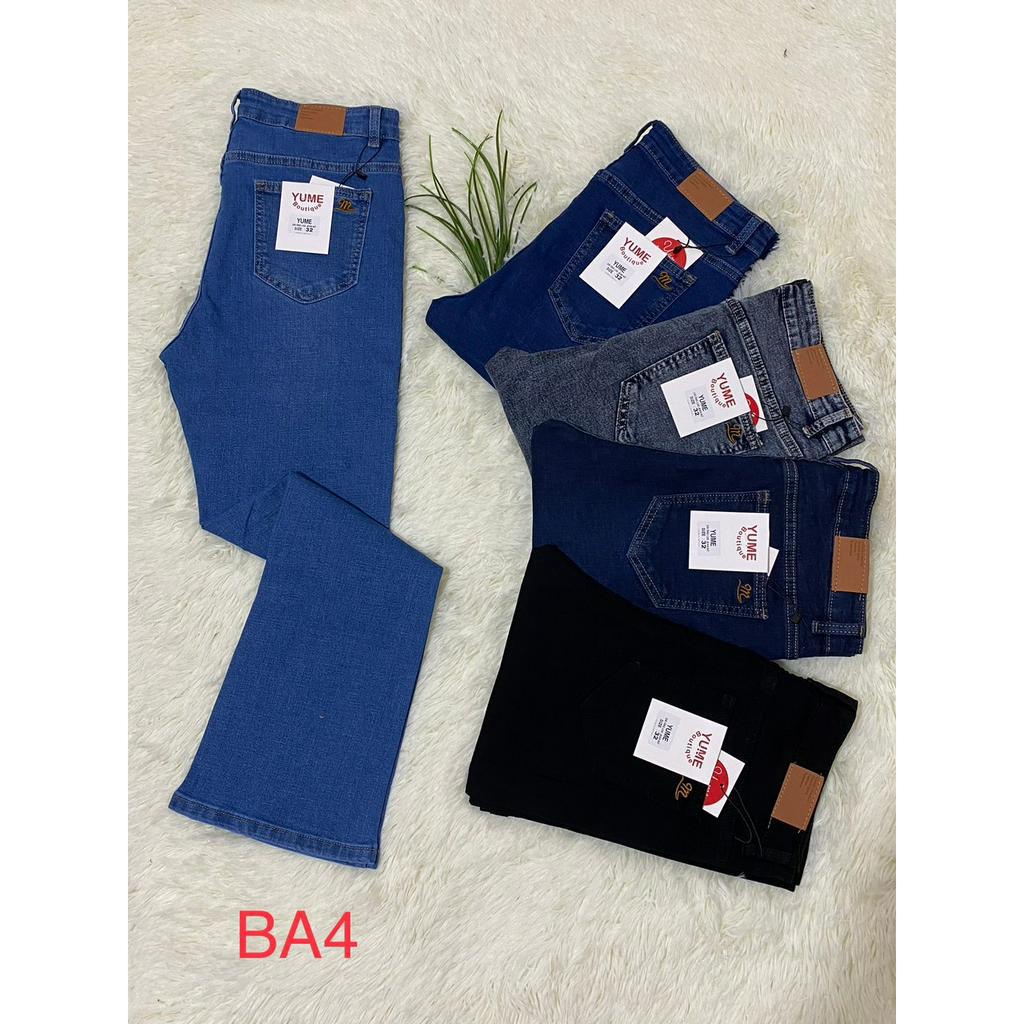Quần dài jean BASS lưng cao thương Hiệu YUME  Vải dày và co giãn