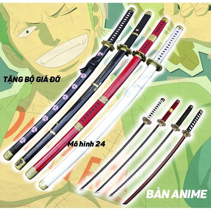 DÀI 1 MÉT Đạo cụ cầm tay Cosplay nhân vật zoro trong One Piece thanh Enma đen đỏ có haki onepiece
