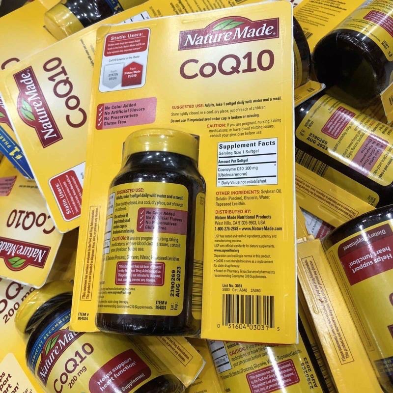 Nature Made CoQ10 200mg 140v hỗ trợ tim mạch