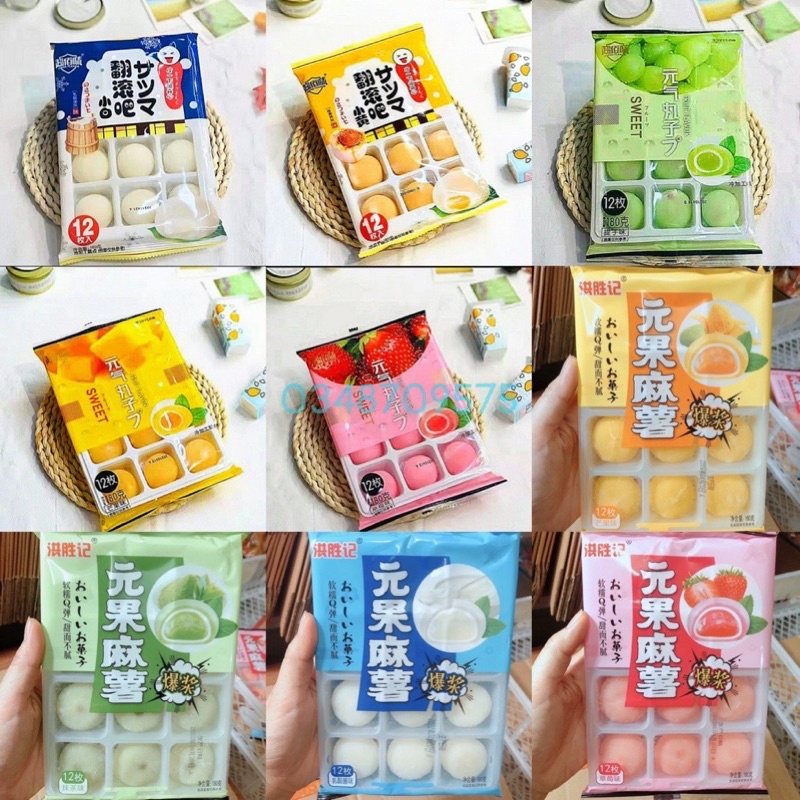 Bánh Mochi kem lạnh kem tươi hoa quả mix vị