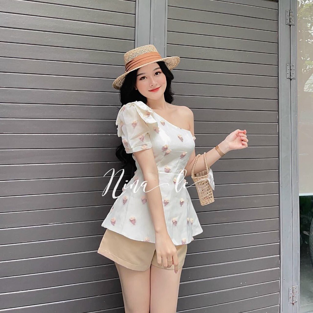 SET bộ thiết kế áo chéo vai quyến rũ kết hợp quần đùi dễ thương xinh xắn