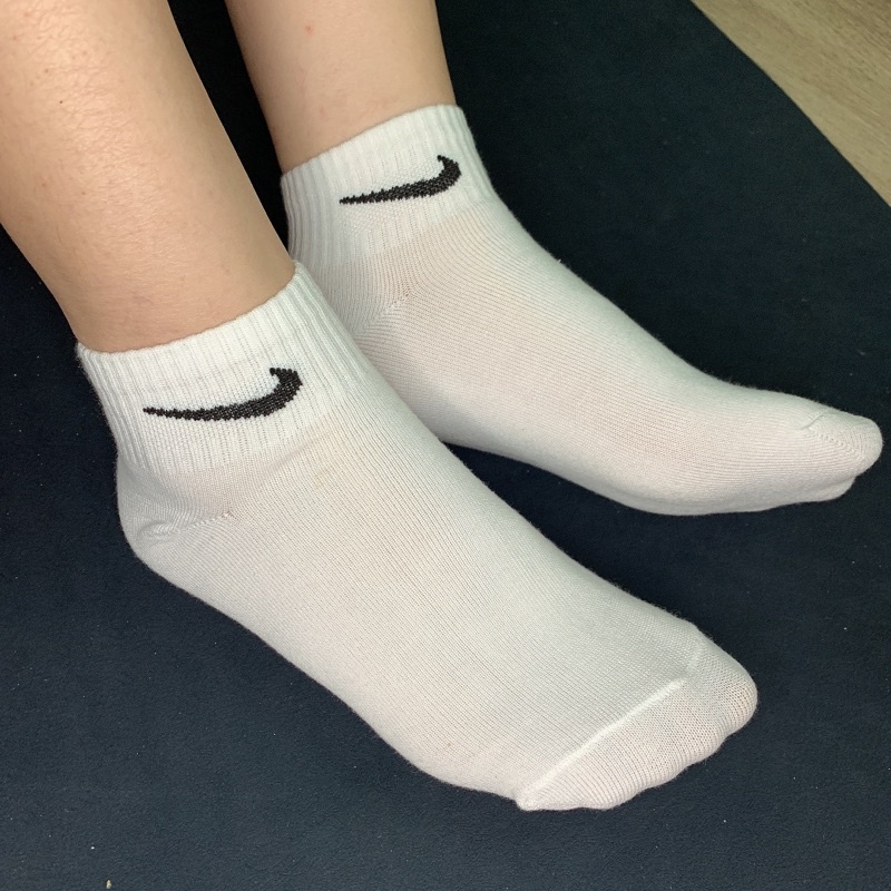 Tất thể thao Ni.ke cổ ngắn, vớ thể thao dệt kim sợi cotton