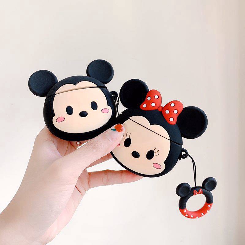 Vỏ Bảo Vệ Hộp Sạc Tai Nghe Cao Cấp Cho Airpod I12 Hình Mickey Minnie Đáng Yêu