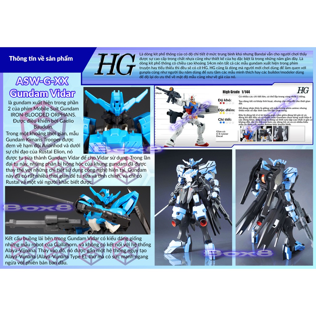 Mô Hình Gundam Bandai HG IBO 027 Gundam Vidar [GDB] [BHG]