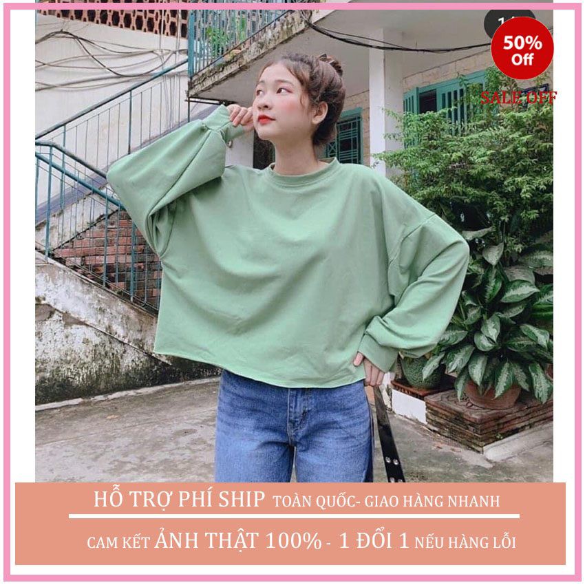 ( rẻ vô địch) ÁO THU ĐÔNG TRƠN DÀI TAY NỮ,ÁO CROPTOP NỮ, ÁO PHÔNG DÁNG RỘNG , CHẤT DA CÁ MỀM MỊN , THỜI TRANG 1989