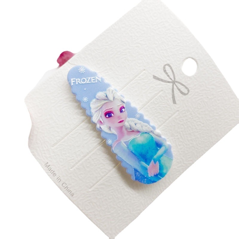 Kẹp Tóc Mái Bằng Vải Họa Tiết Công Chúa Frozen Dễ Thương Cho Bé Gái
