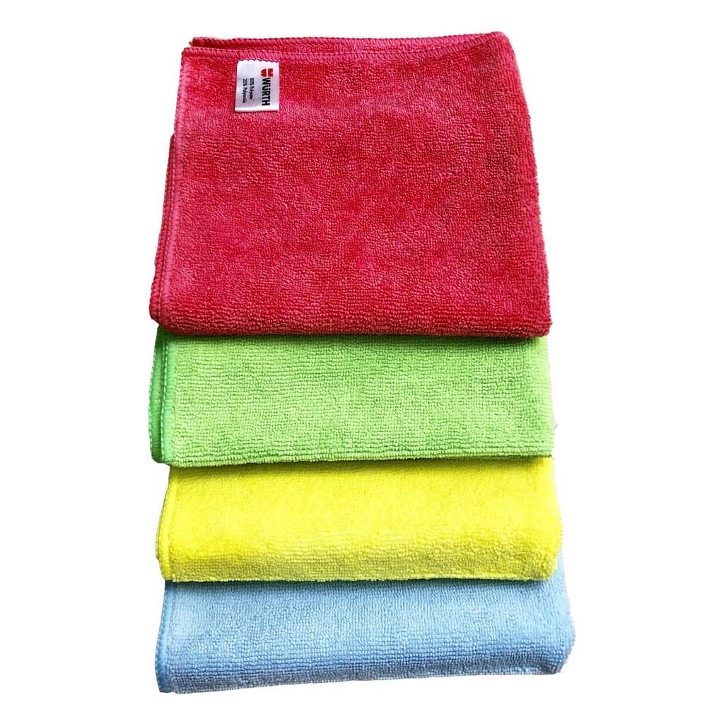 Khăn lau xe wurth microfiber towel 400g (đỏ/vàng/xanh lá/xanh da trời) màu Random 40x40cm