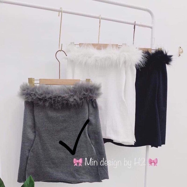 Combo áo trễ vai lông
