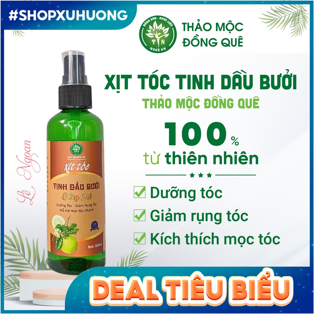 Tinh dầu bưởi thiên nhiên dưỡng tóc, kích thích mọc tóc Thảo mộc Đồng Quê - 100ML
