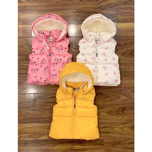 Áo phao gile mũ lông OLD NAVY dư xịn cho bé gái 12-20kg