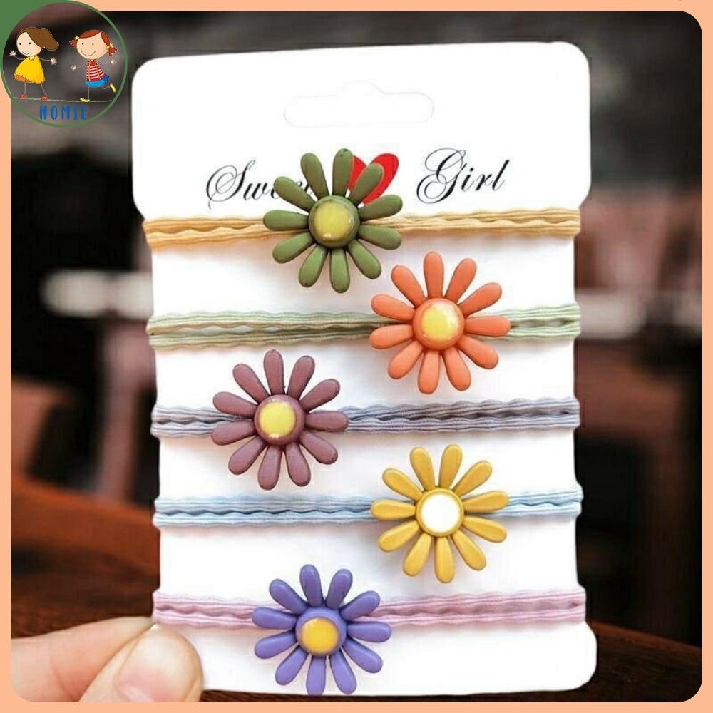 Set 5 Dây Chun Buộc Tóc Nơ Hình Hoa Cúc Hạt Cherry Siêu Yêu Thun Cột Tóc Hot Trend Phụ Kiện Tóc Cho Bé Gái Homie Kids