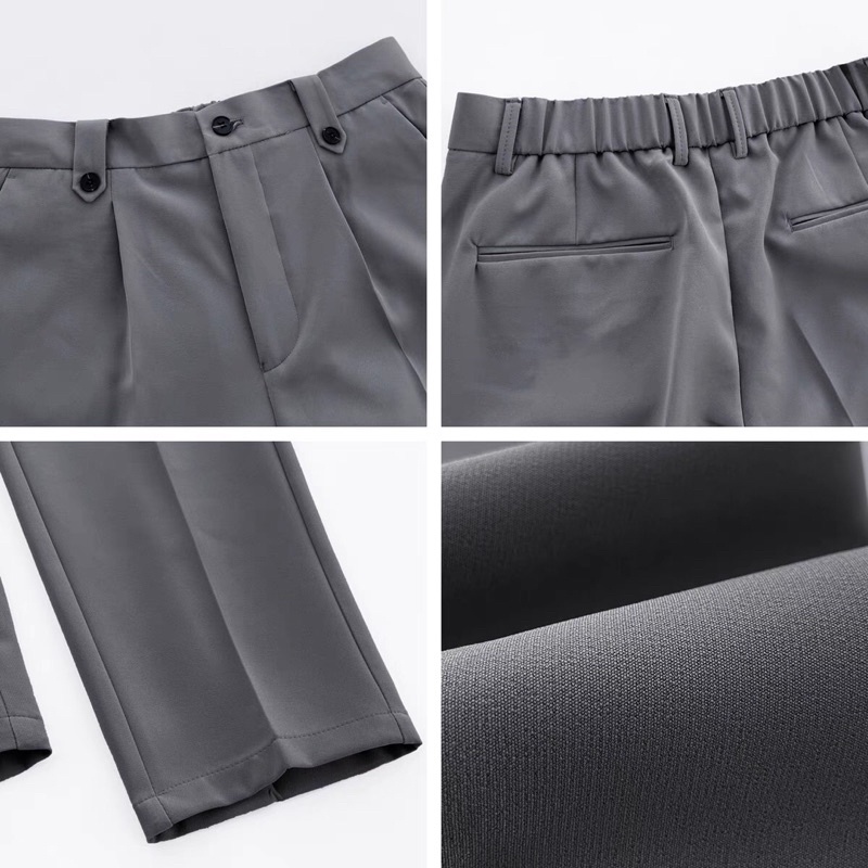 Quần âu nam hàn quốc cách điệu cạp khuy ,co giãn mặc rất thoải mái Unisex Basic phong cách hàn quốc 2022