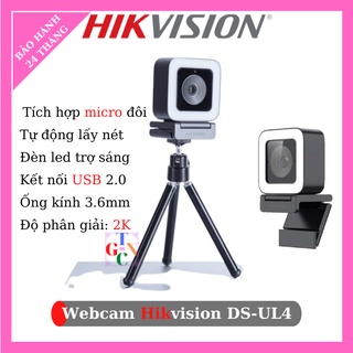 Webcam livestream 4.0Mp HIKVISION DS-UL4 tích hợp đèn led với 5 chế độ, tự động lấy nét, tích hợp mircro đôi