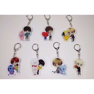 Móc khóa chibi BTS ôm BT21