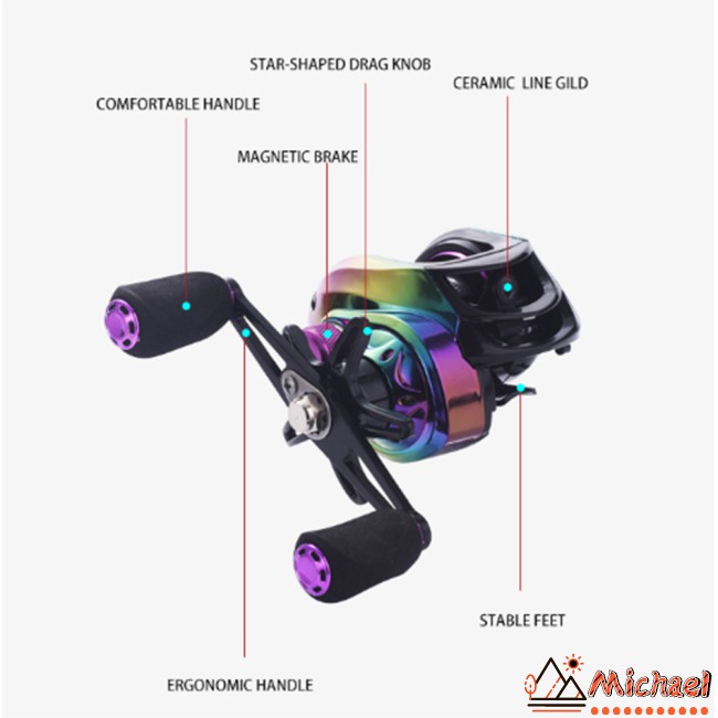 MC Metal Fishing  Reel 7.2:1 High  Speed  Ratio Low Profile Reel Fishing Lure Tool For Sea Rod