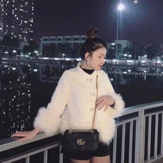 Khoác len lông thỏ ép cao cấp