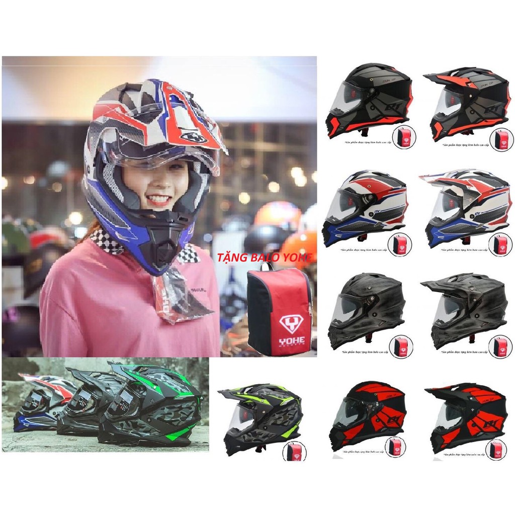 Bán buôn - Mũ bảo hiểm Full.Face Dual Sport Yohe 632A Adventure - Mũ cào cào, chuyên Motor địa hình