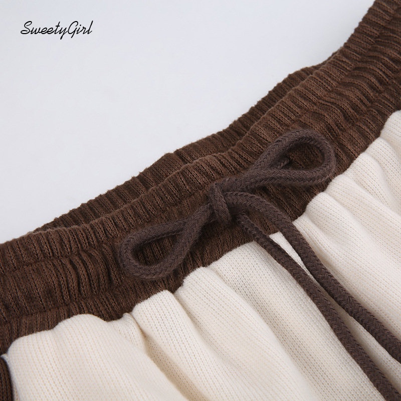 Quần Dài Thể Thao Dáng Rộng In Chữ Phối Màu Tương Phản Thời Trang 2022 Cho Nữ