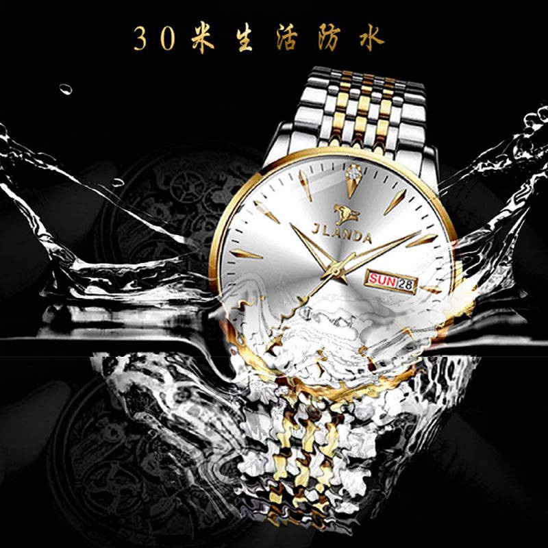 Swiss Automatic Mechanical Watch Men's Watch Korean-Style Simple Waterproof Luminous Double Calendar Fashion Mechanical Watch