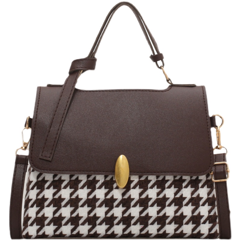 Túi đeo chéo họa tiết houndstooth có tay xách siêu xinh giá rẻ ST08