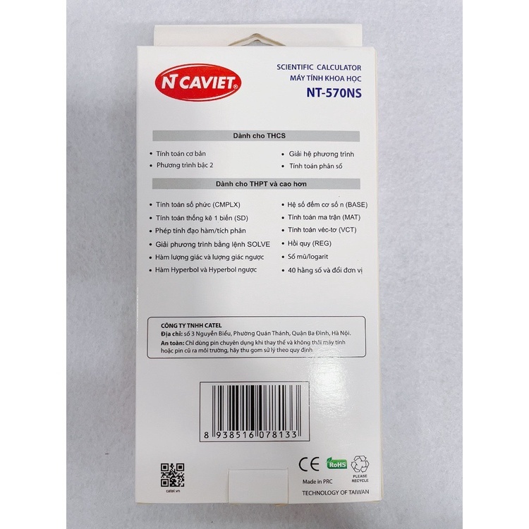 MÁY TÍNH NT CAVIET NT 570NS 401 CHỨC NĂNG HÀNG CHÍNH HÃNG