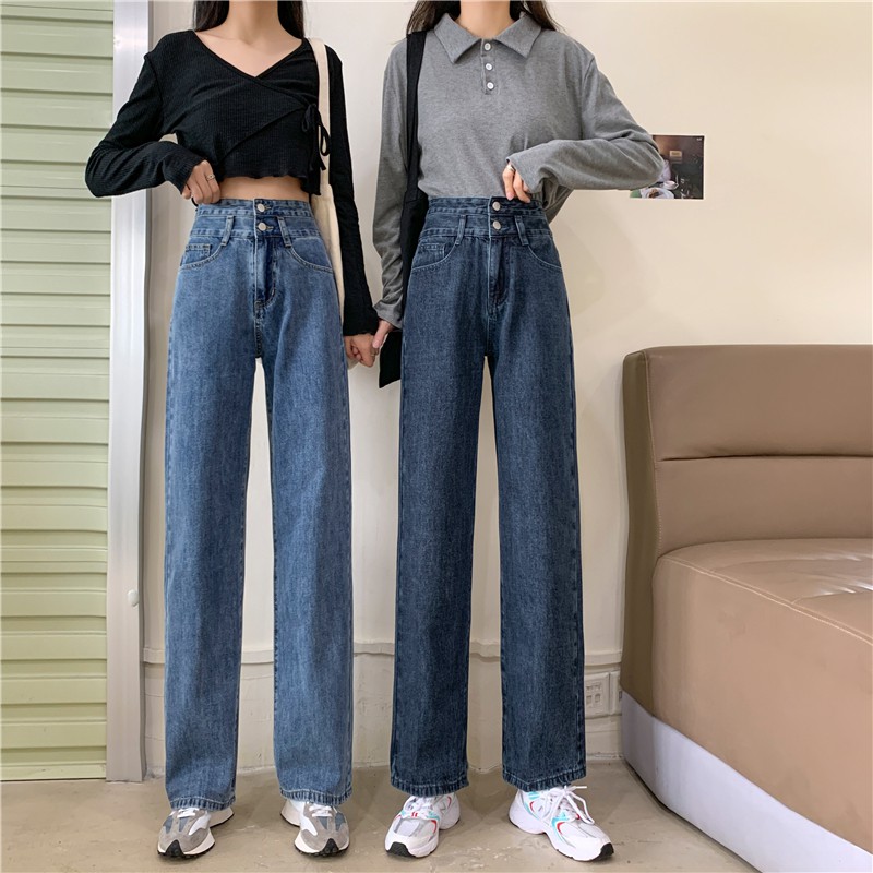 Quần jean ống rộng nữ 2 cúc thời trang - Hàng Quảng Châu | BigBuy360 - bigbuy360.vn