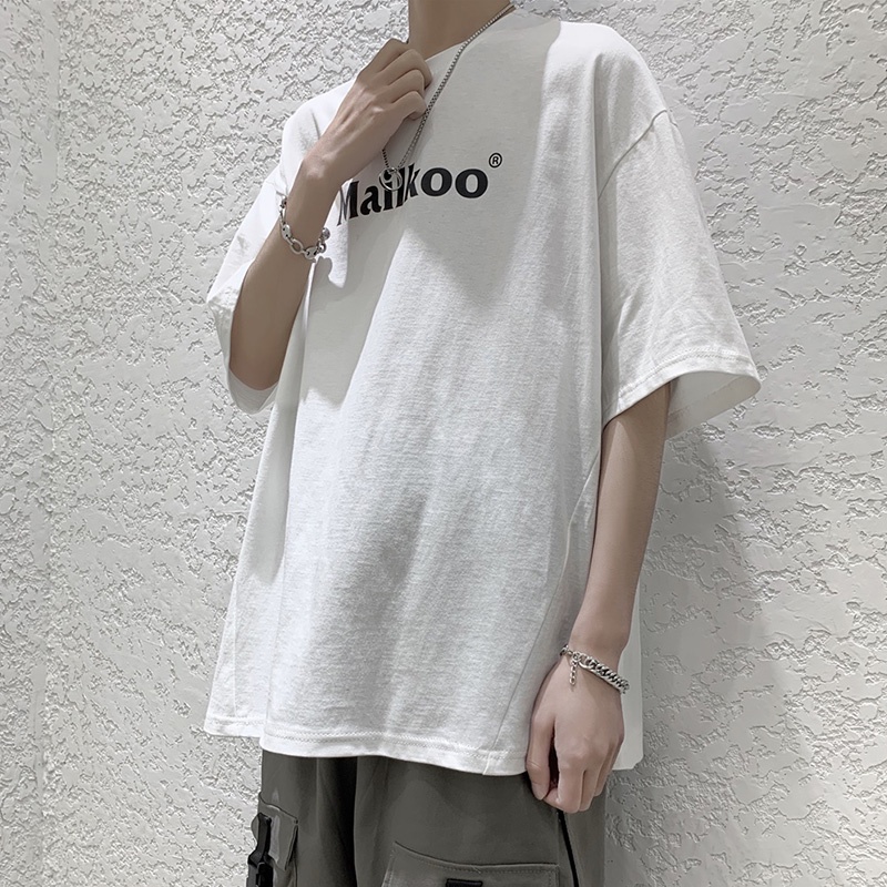 Áo thun tay lỡ nam nữ unisex MAILKOO basic tee phông form rộng oversize 2 màu trắng và đen cotton dáng xuông A101 | BigBuy360 - bigbuy360.vn