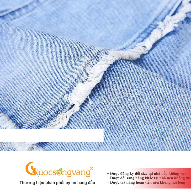 Quần short nữ xanh nhạt quần đùi jean nữ xanh da trời GLQ120 Cuocsongvang