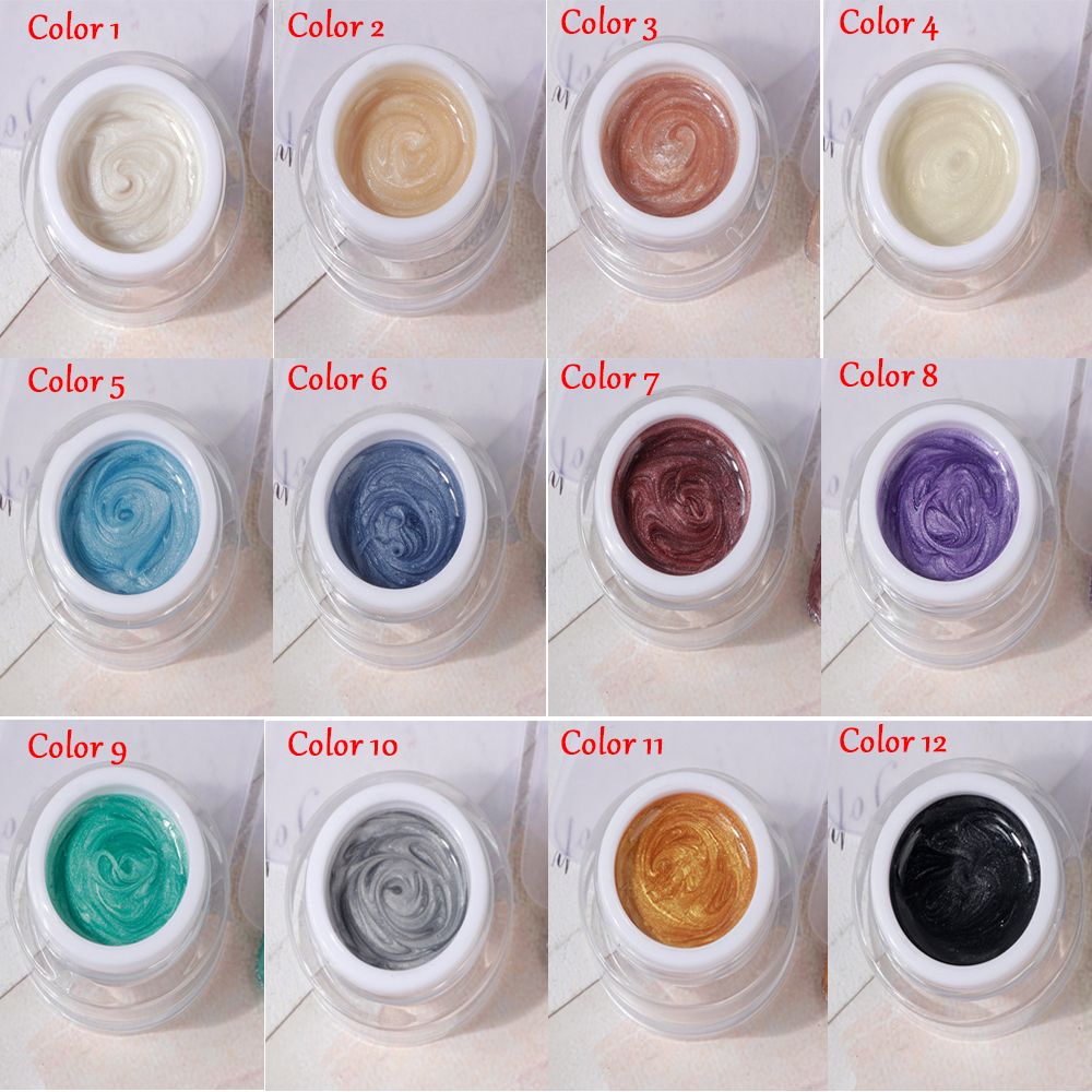 [Hàng mới về] Gel sơn móng tay màu sáng lấp lánh thời trang DIY tùy chọn