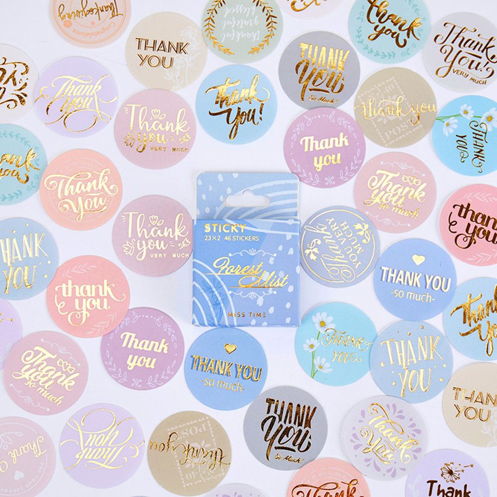 Set 46 Miếng Dán Chữ Thank You Trang Trí Sổ Tay / Nhật Ký / Bì Thư Độc Đáo