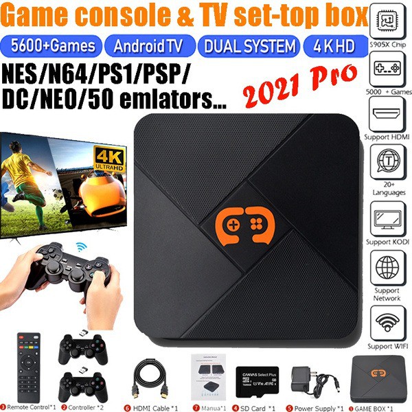 🤞NEW 2021🤞Máy Chơi Game Cầm Tay Điện Tử 4 Nút HDMI Không Dây Tích Hợp Hơn 5600+ Trò Chơi Cho PSP / PS1 / FC / NES / N64