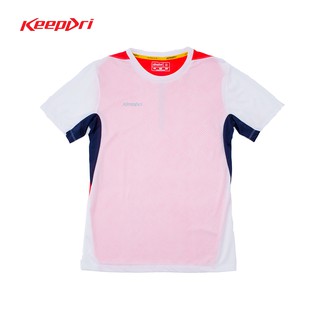 Áo thun chạy bộ họa tiết keepdri màu trắng cam ktmtrca04