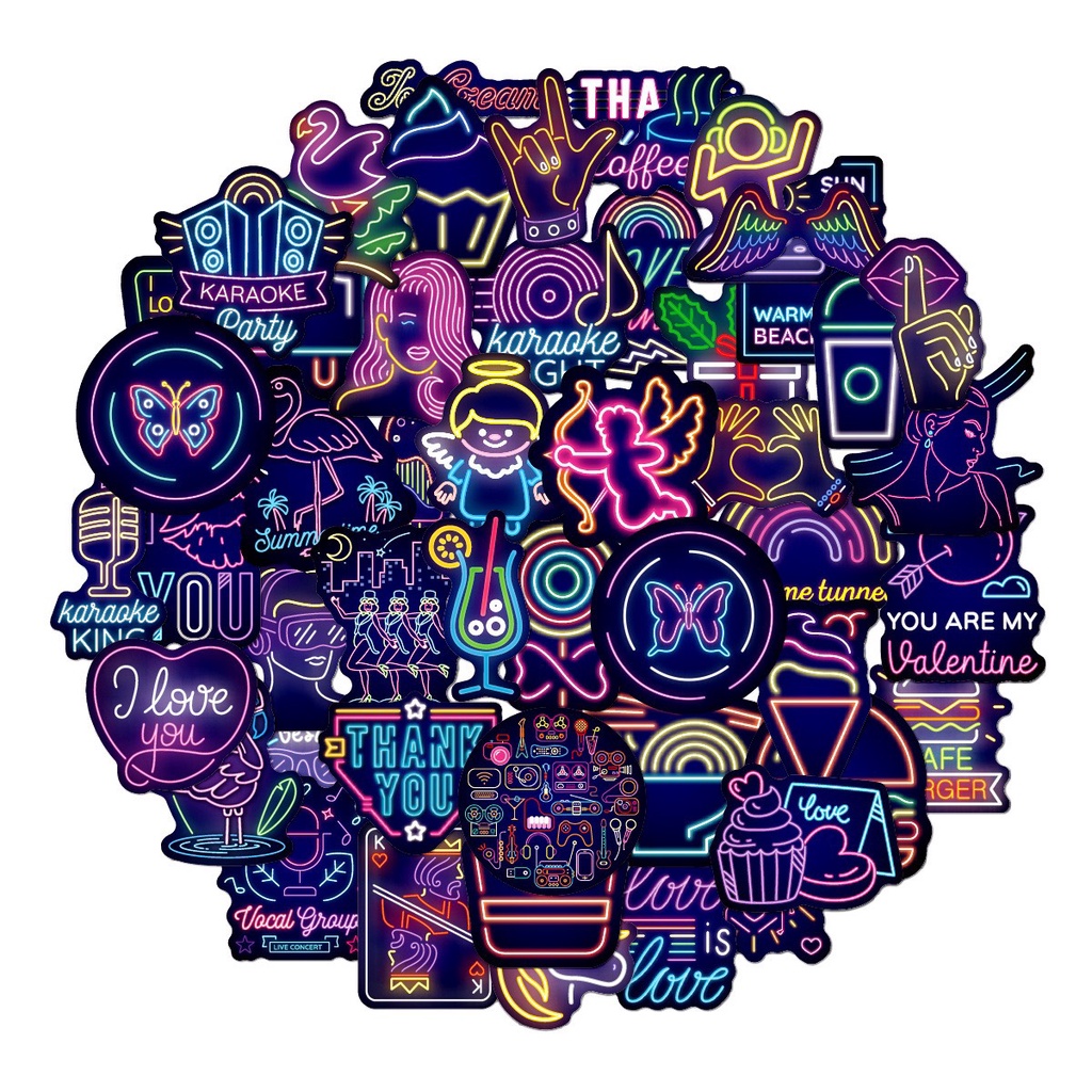 H125 - Sticker Màu Noen Valentine - PVC/ Hình dán Chống nước họa tiết