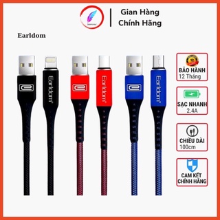 Dây Cáp Sạc Nhanh Earldom EC 058 038 2.4A Chính Hãng Bảo hành 12 Tháng 1 Đổi 1 Miễn Phí